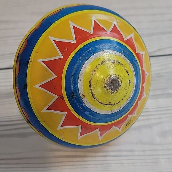 Vintage Ohio Art circus graphic spinning top toy - Picture 4 of 9